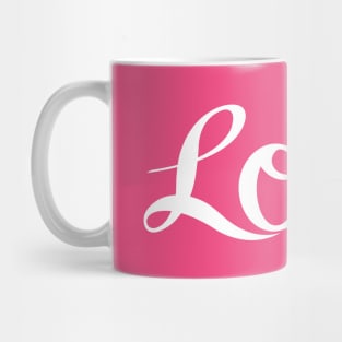 Love Script in White Mug